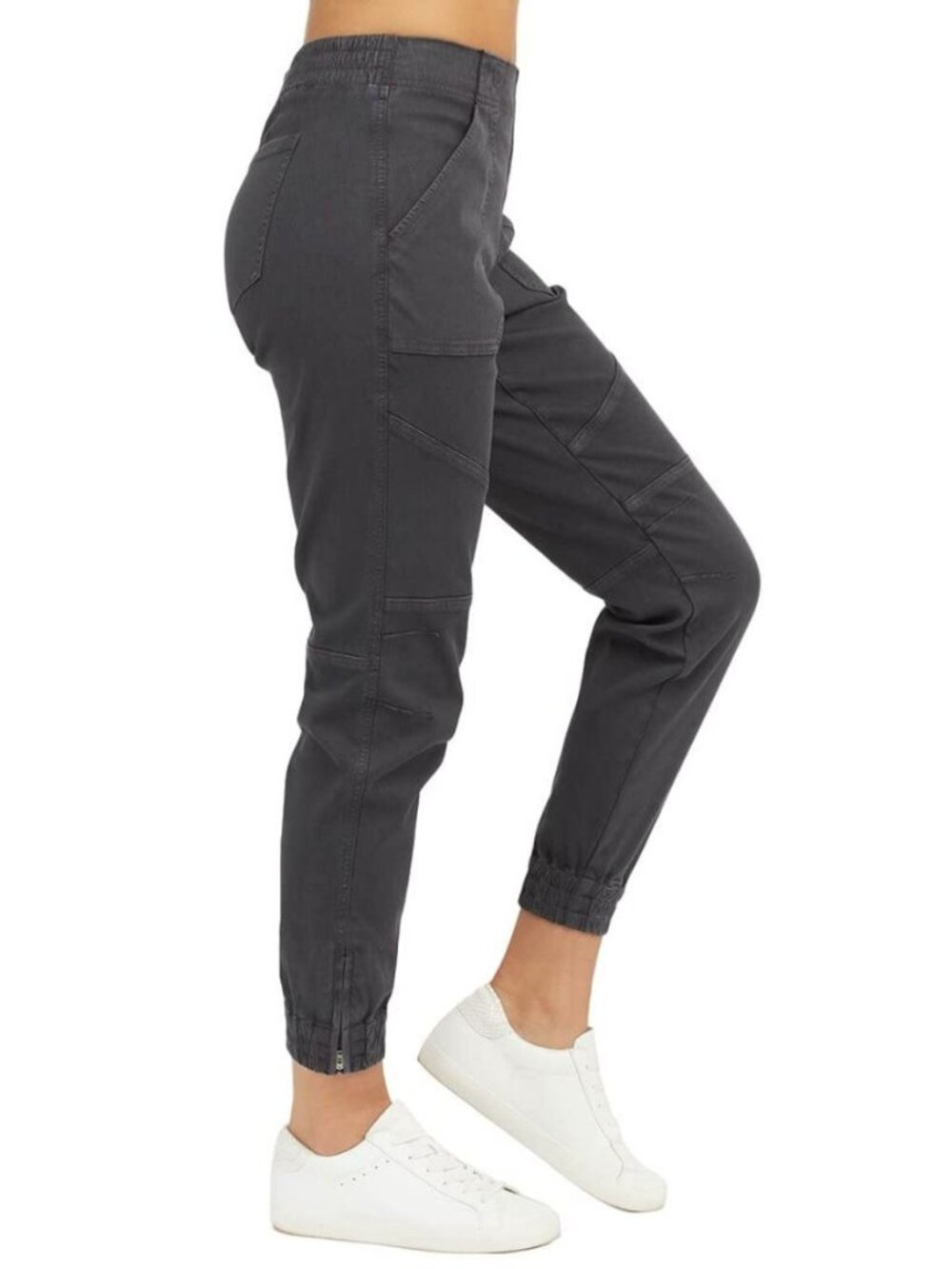 Spanx - Stretch Twill Cargo Jogger Pants 20319R | Washed Black Charcoal: Size XS